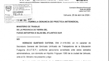 Denuncian al Ministerio de Educación por práctica antisindical