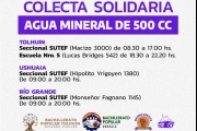 Colecta de agua para brigadistas que se encuentran combatiendo el incendio forestal en Tolhuin