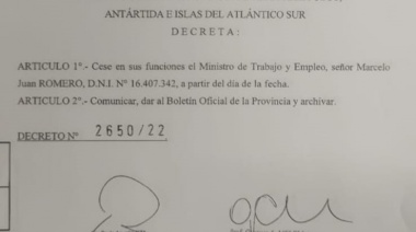 Melella removió a Romero como ministro de Trabajo