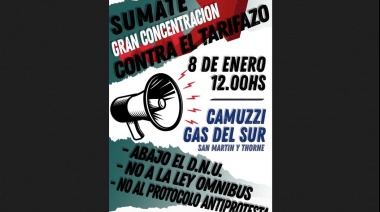Convocan a manifestarse este lunes contra el tarifazo al gas