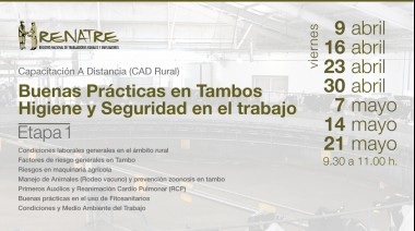 Inician capacitaciones en Córdoba sobre higiene y seguridad en el sector tambero
