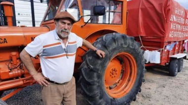 Bancario jubilado recorre el país en tractor con destino a Tierra del Fuego