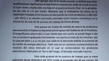 Recorte de la matriz productiva en TDF