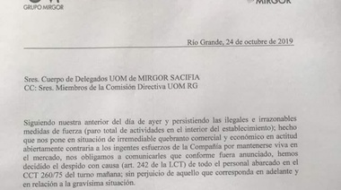 Mirgor despidió a todo un turno de trabajadores