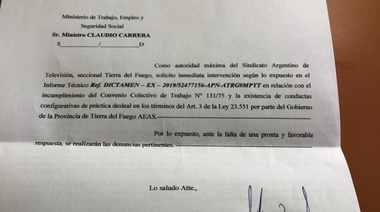 Reclaman intervención del Ministerio de Trabajo de la Provincia
