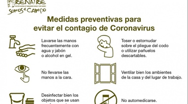 El RENATRE toma medidas ante la propagación del Coronavirus