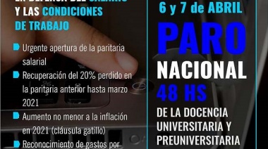 Comienza el paro por 48 horas de docentes de las universidades nacionales