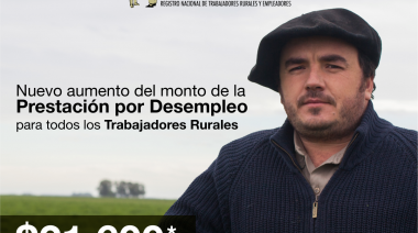 El RENATRE aumenta la Prestación por Desempleo para los trabajadores rurales