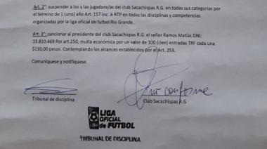 Sacachispas pidió que se juegue la final de fútbol femenino y recibió dura sanción