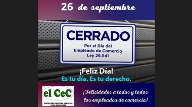 Desde el CEC aclararon que el Día del Empleado de Comercio no se trabaja