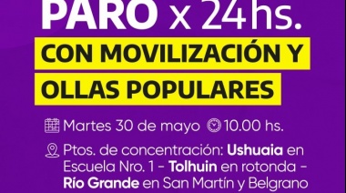 Paro, movilización y olla popular en las tres ciudades el martes 30