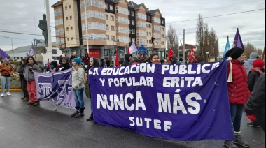 SUTEF y SADOP confluyeron en la movilización de Río Grande