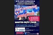 La conducción provincial de ATE convocó a un paro de estatales para el martes