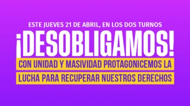SUTEF convoca a nueva desobligación este jueves