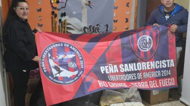 Peña de San Lorenzo donó ropa y alimentos a comedor comunitario