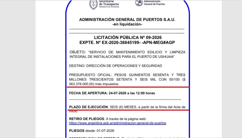 Denuncian un escandaloso sobreprecio en el contrato de limpieza para el Puerto de Ushuaia