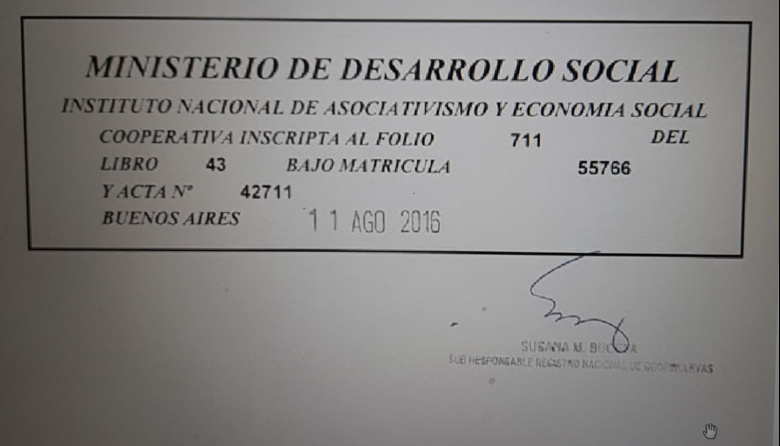 Hace 10 años nuestra cooperativa recibía su matrícula