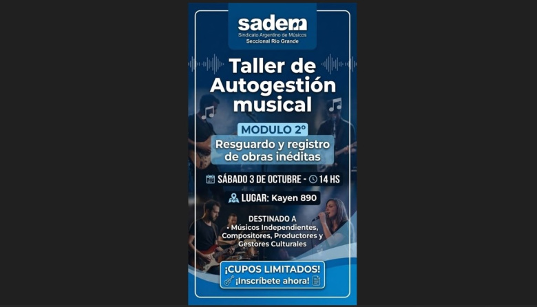 El SADEM capacita a músicos de Río Grande, sobre el resguardo y registro de obras originales