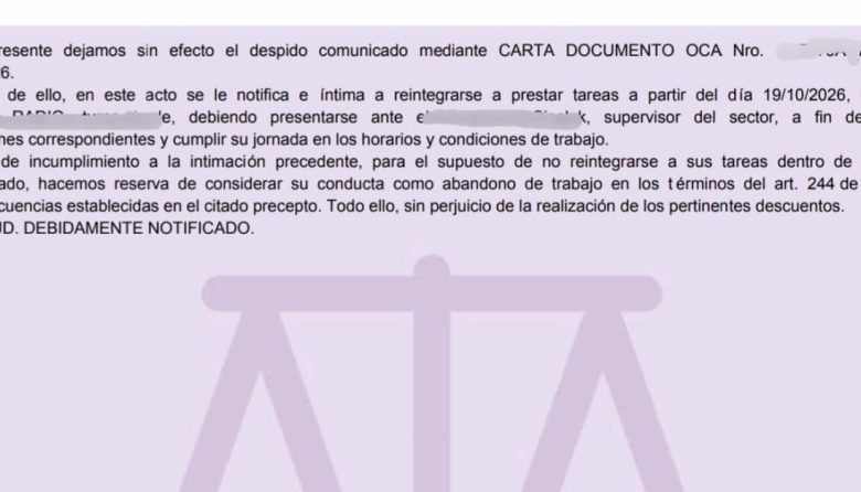 Delegados de Mirgor fueron intimados a ocupar puestos de trabajo