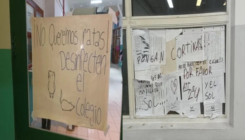 Aulas con agua y plagas desatan el reclamo estudiantil