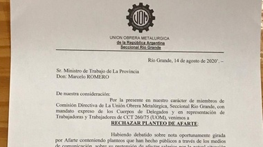 La UOM pide un testeo masivo en las fábricas