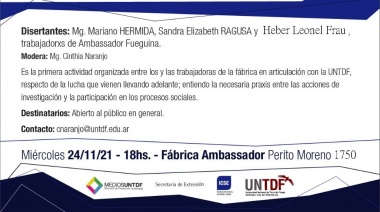 Charla sobre fábricas recuperadas y la lucha de Ambassador