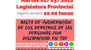 La Comisión de Discapacidad concentrará frente a la Legislatura