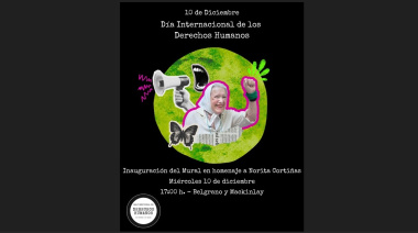 Inauguran mural recordando a Nora Cortiñas