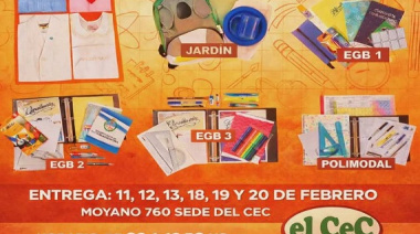 Comienza el miércoles la entrega de guardapolvos y útiles escolares