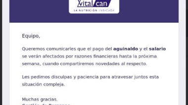 Vitalcan no pudo pagar sueldos y aguinaldos