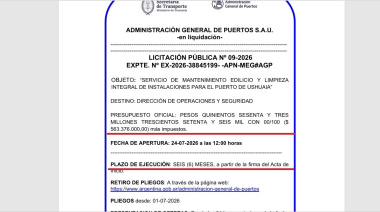 Denuncian un escandaloso sobreprecio en el contrato de limpieza para el Puerto de Ushuaia