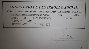 Hace 10 años nuestra cooperativa recibía su matrícula