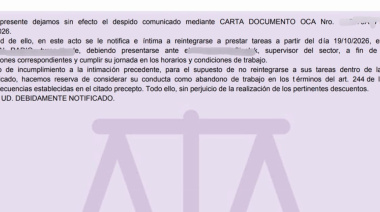 Delegados de Mirgor fueron intimados a ocupar puestos de trabajo