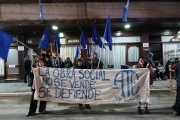 ATE montó una carpa frente a la Legislatura para reclamar por la obra social